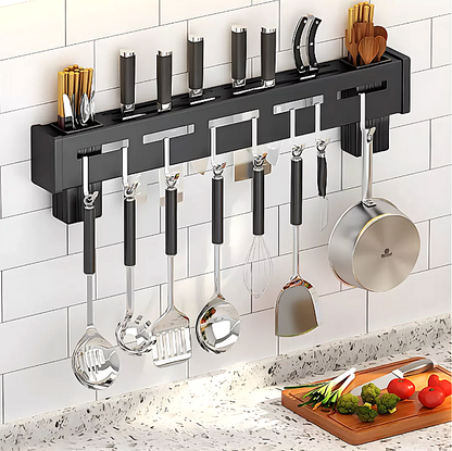 Suporte Organizador para Utensílios de Cozinha 8 Ganchos Colheres Grandes Pendurar Guardanapo Pano