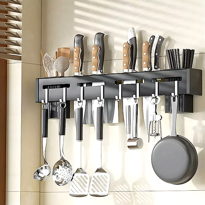 Suporte Organizador para Utensílios de Cozinha 8 Ganchos Colheres Grandes Pendurar Guardanapo Pano