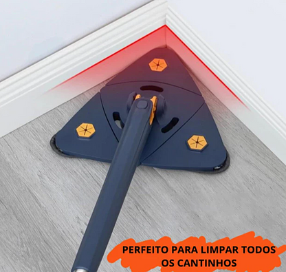 Mop De Limpeza Triângulo Ajustável Giratório 360° Sortido Limpa Cantos Dobra Fecha Abre Leve Gira