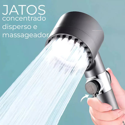 Ducha Portátil com Modo Massageador Chuveiro Água Banho Banheiro Massagem Chuveirinho Jato Pulsante