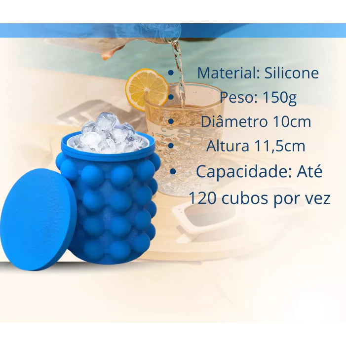 Mini Balde de Gelo Silicone Térmico fazer bolas de Gelo cubos redondos resfriar bebida 120 bolinhas