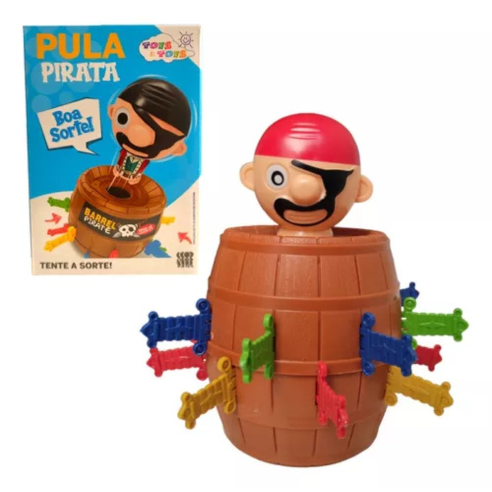 Pula Pirata Jump Pequeno 16 Peças Brinquedo Infantil Crianças Tira e Coloca Espadas Divertido Risada